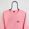 Retro 00s Stussy Sweatshirt Pink Small