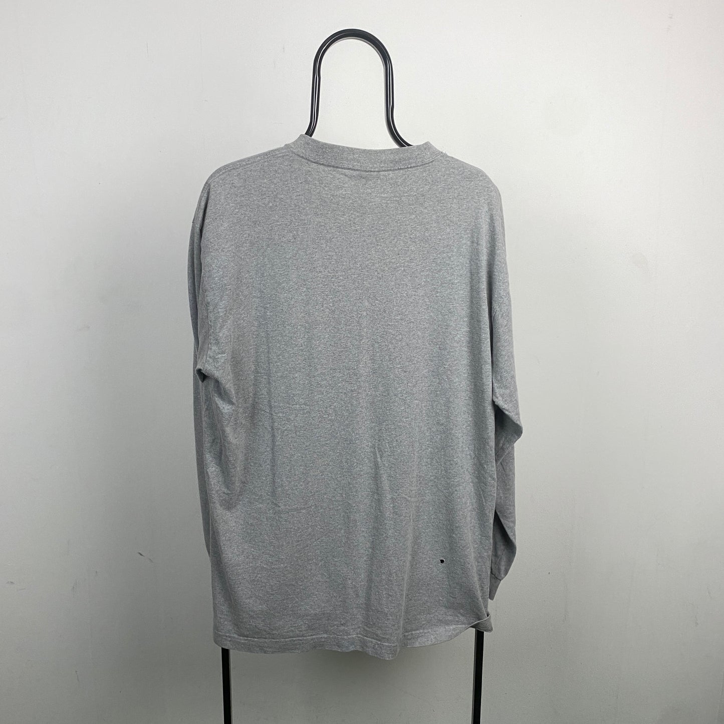 90s Nike Long Sleeve T-Shirt Grey Large