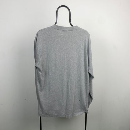 90s Nike Long Sleeve T-Shirt Grey Large