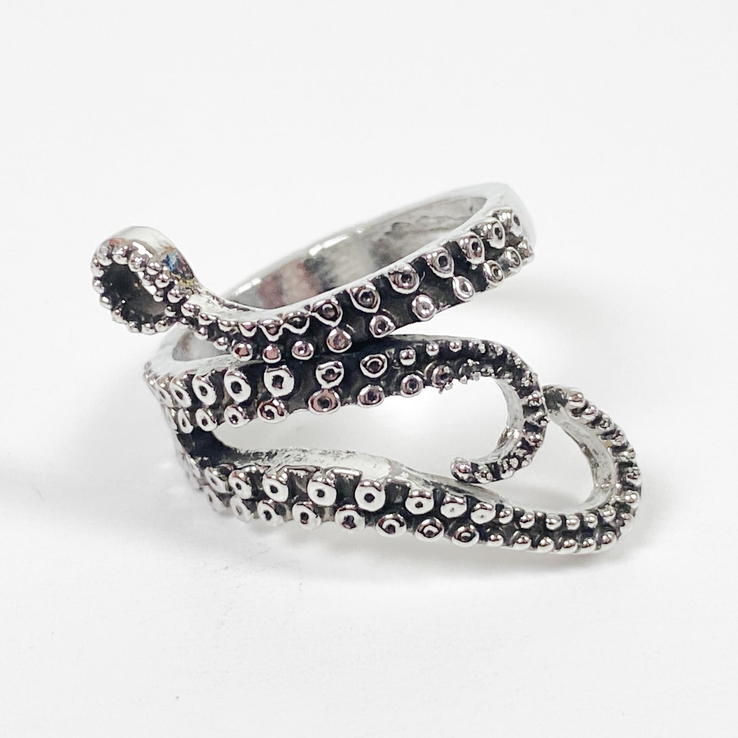 Retro Adjustable Tentacle Ring Silver