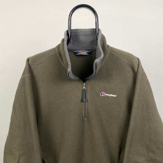 00s Berghaus 1/4 Zip Fleece Sweatshirt Brown Medium