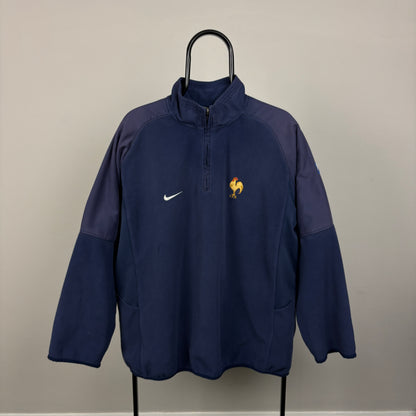 00s Nike France Rugby Sweatshirt Blue Large