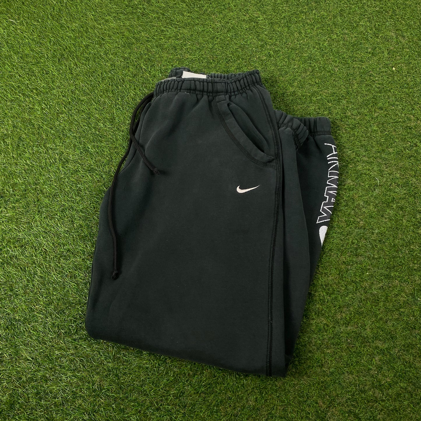 00s Nike Air Max Wide Leg Cotton Joggers Black Medium