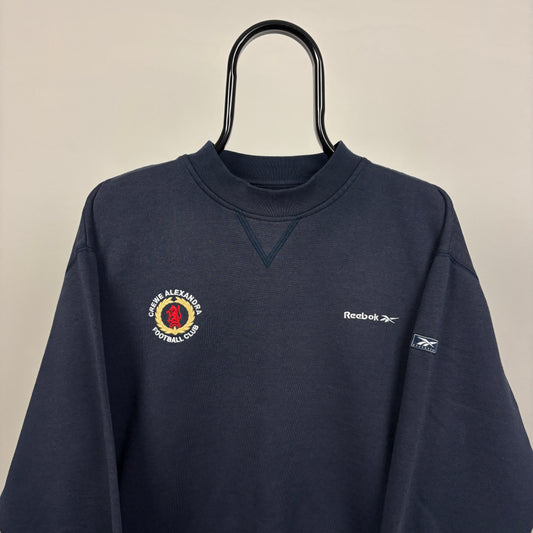 00s Reebok Crewe Alexandra Football Sweatshirt Blue Medium