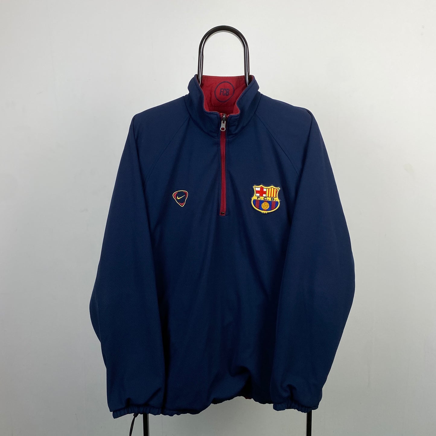 00s Nike Barcelona Reversible Coat Jacket Red Blue Large