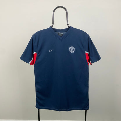 00s Nike Manchester United Football Shirt T-Shirt Blue Small