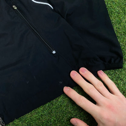 00s Nike Piping Windbreaker Jacket + Joggers Set Black Small