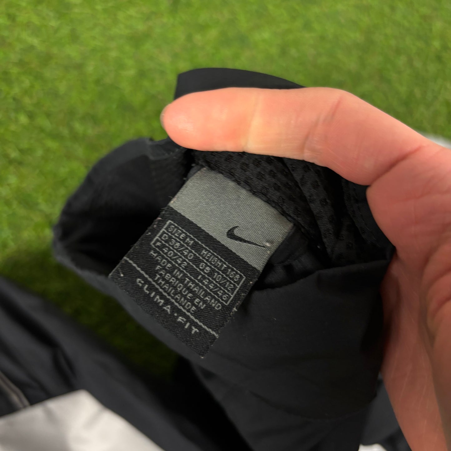 00s Nike Piping Windbreaker Jacket + Joggers Set Black Medium