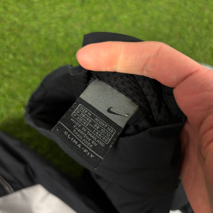 00s Nike Piping Windbreaker Jacket + Joggers Set Black Medium