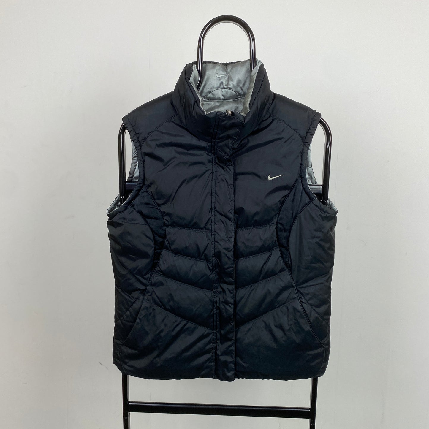 00s Nike Reversible Puffer Gilet Jacket Black Medium