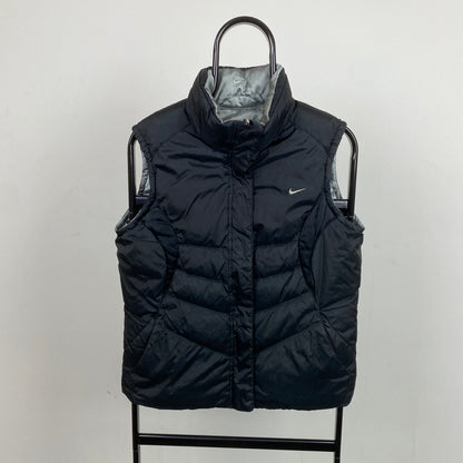 00s Nike Reversible Puffer Gilet Jacket Black Medium