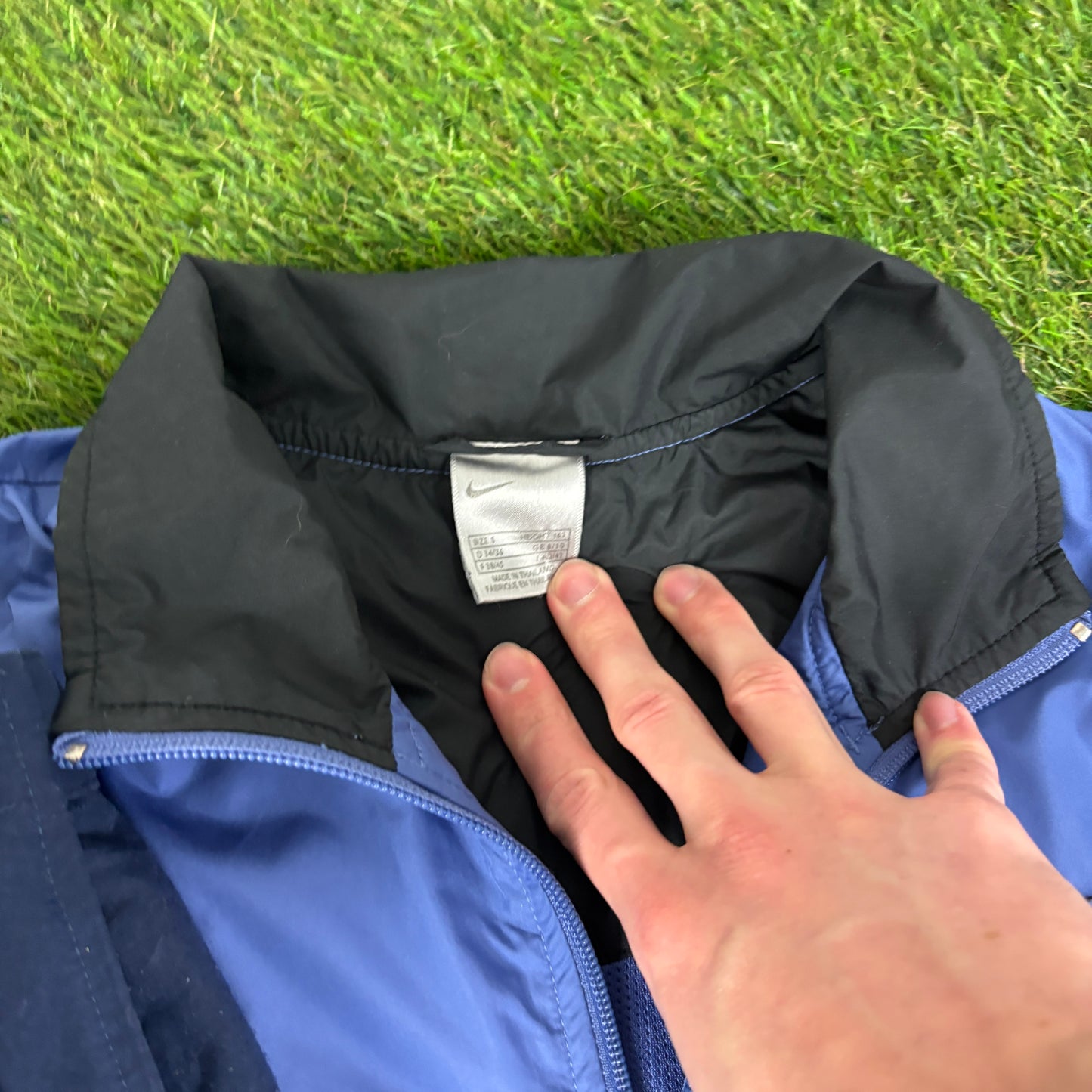 00s Nike Windbreaker Jacket + Joggers Set Blue Small