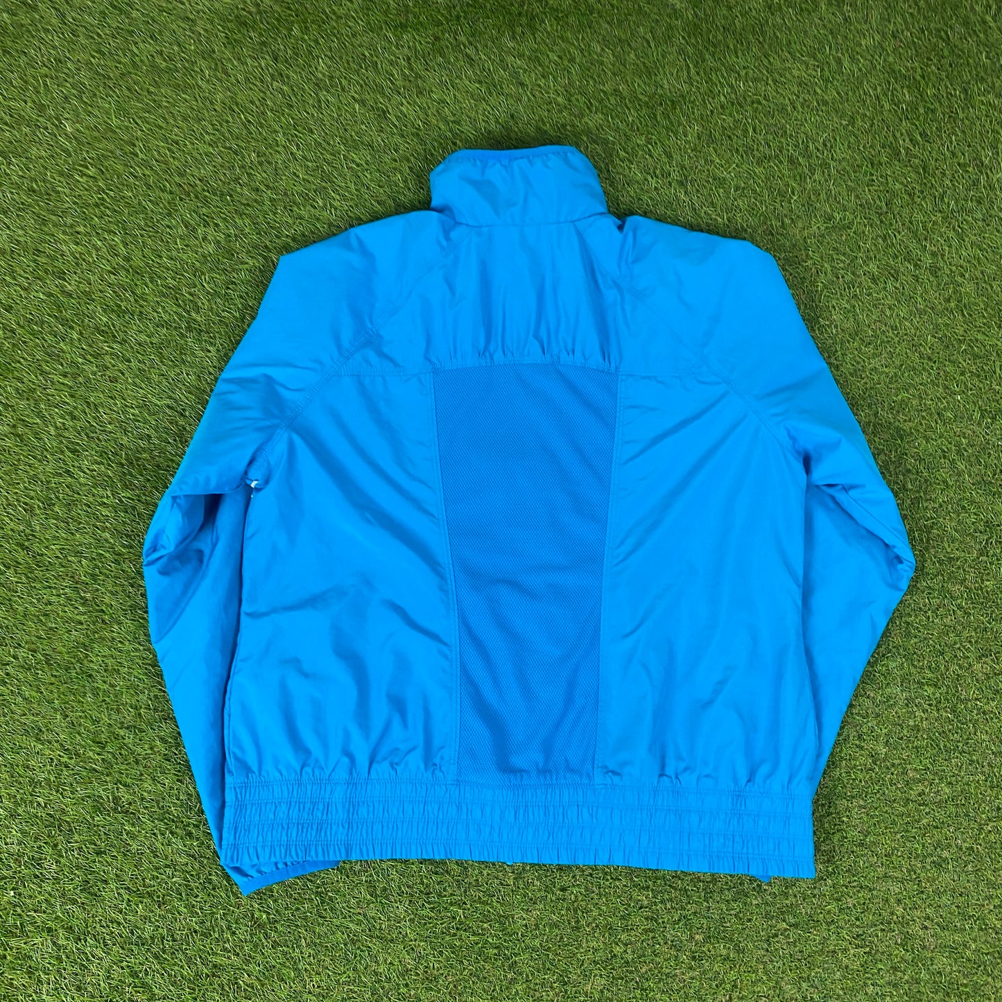 00s Nike Piping Windbreaker Tracksuit Set Jacket + Joggers Blue XL