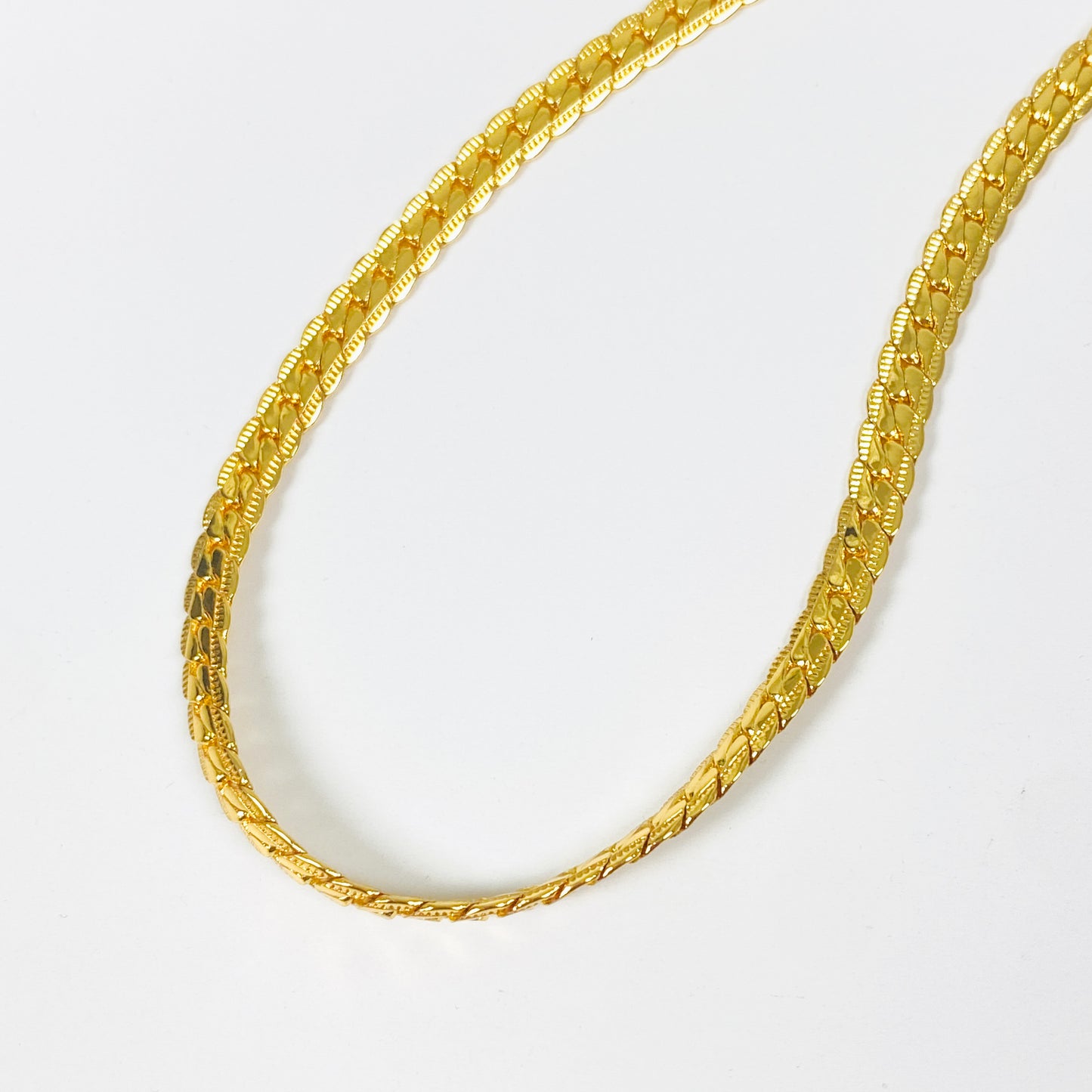 Baguette Chain Necklace Gold