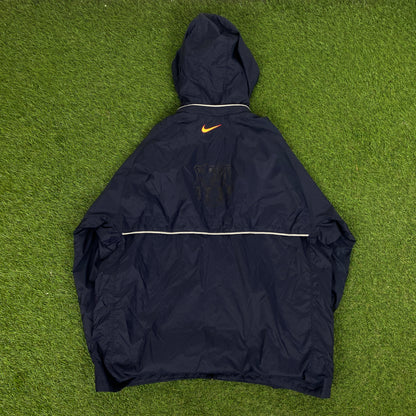 90s Nike Barcelona Windbreaker Jacket + Joggers Set Blue Small