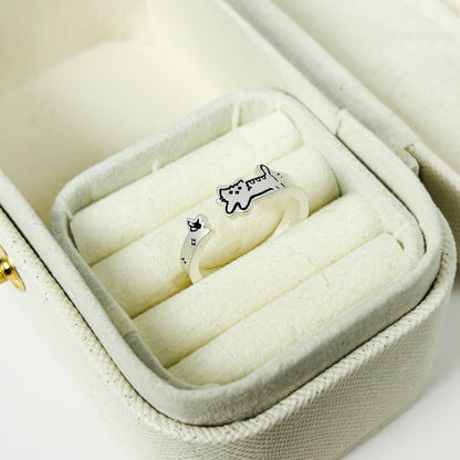 Dainty Cat Ring Silver