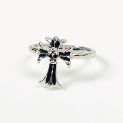 Vintage Skull Band Ring Silver