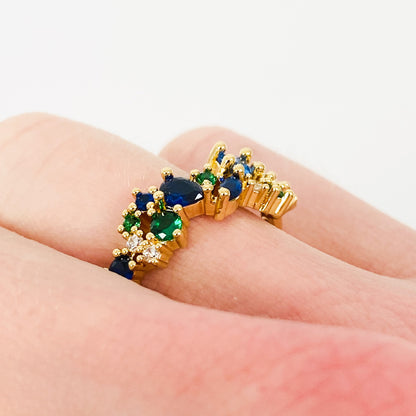 Vintage Antique Cluster Gem Ring Gold