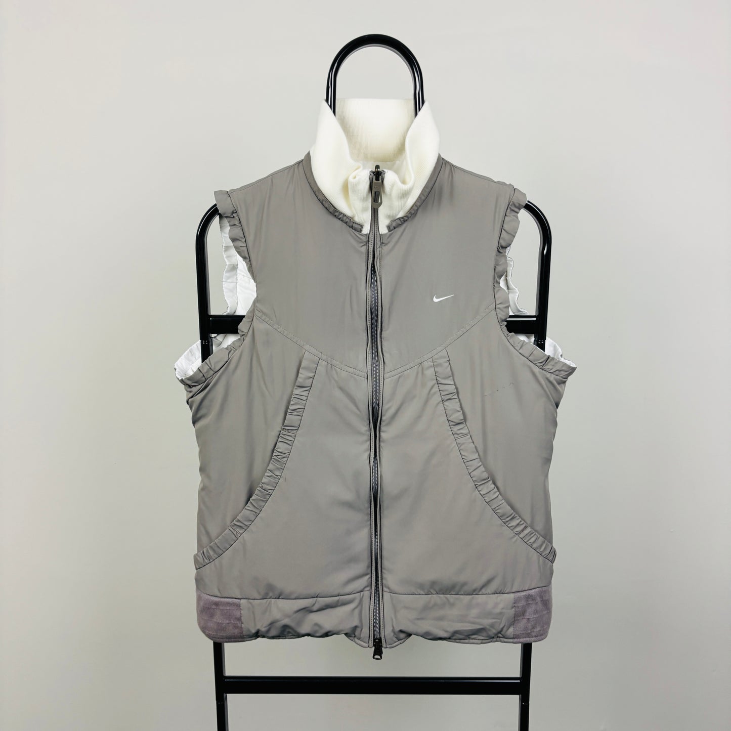 00s Nike Reversible Puffer Gilet Jacket White Medium