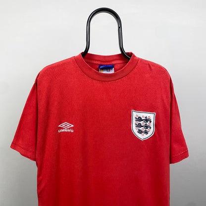 90s Umbro England Football Shirt T-Shirt Red Large