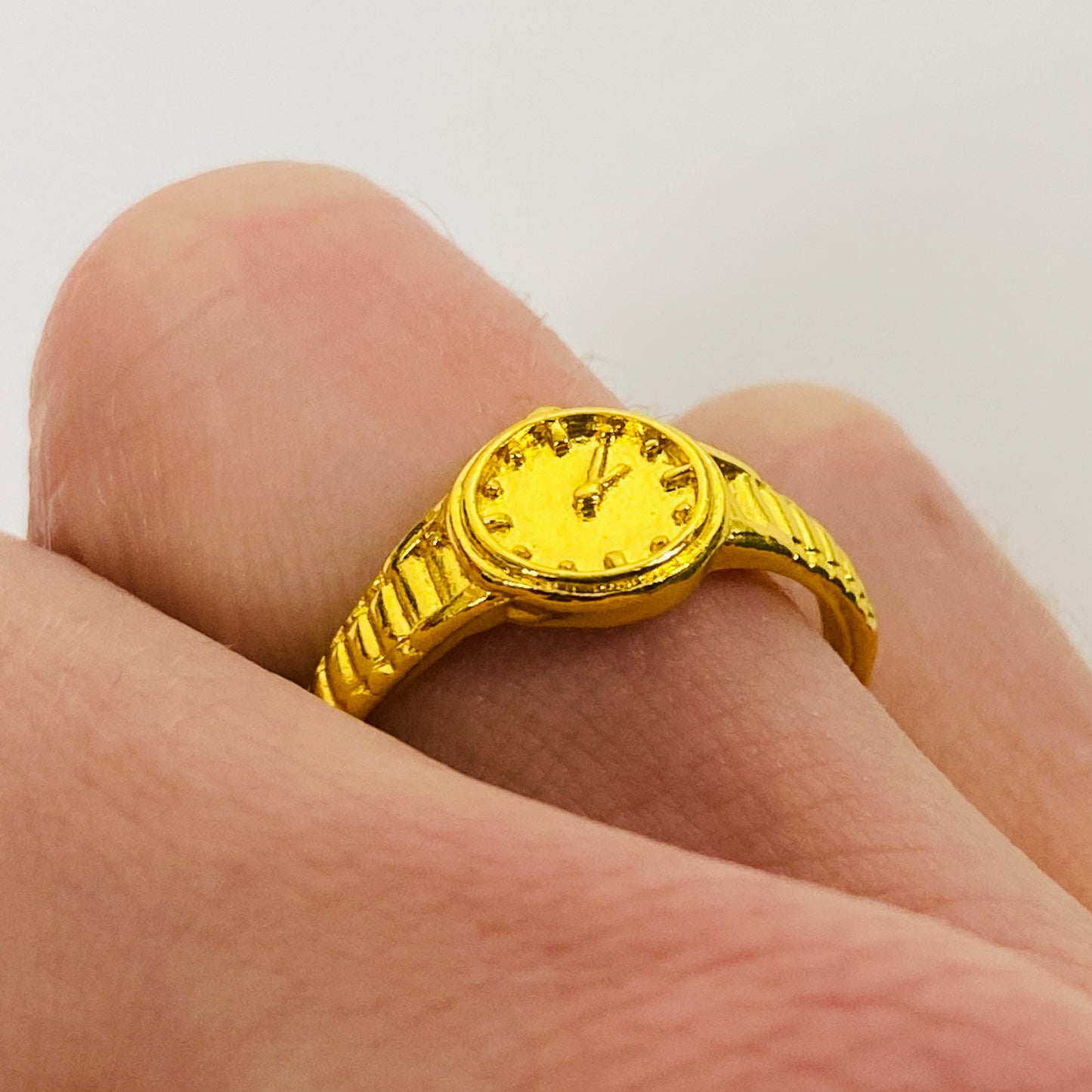 Retro Adjustable Watch Ring Gold