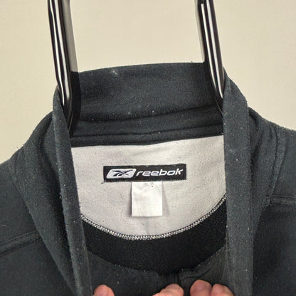 00s Reebok 1/4 Zip Sweatshirt Black Large