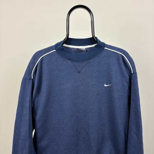 00s Nike Piping Sweatshirt Blue Large