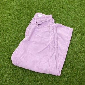 Retro Cord Trousers Joggers Purple Medium