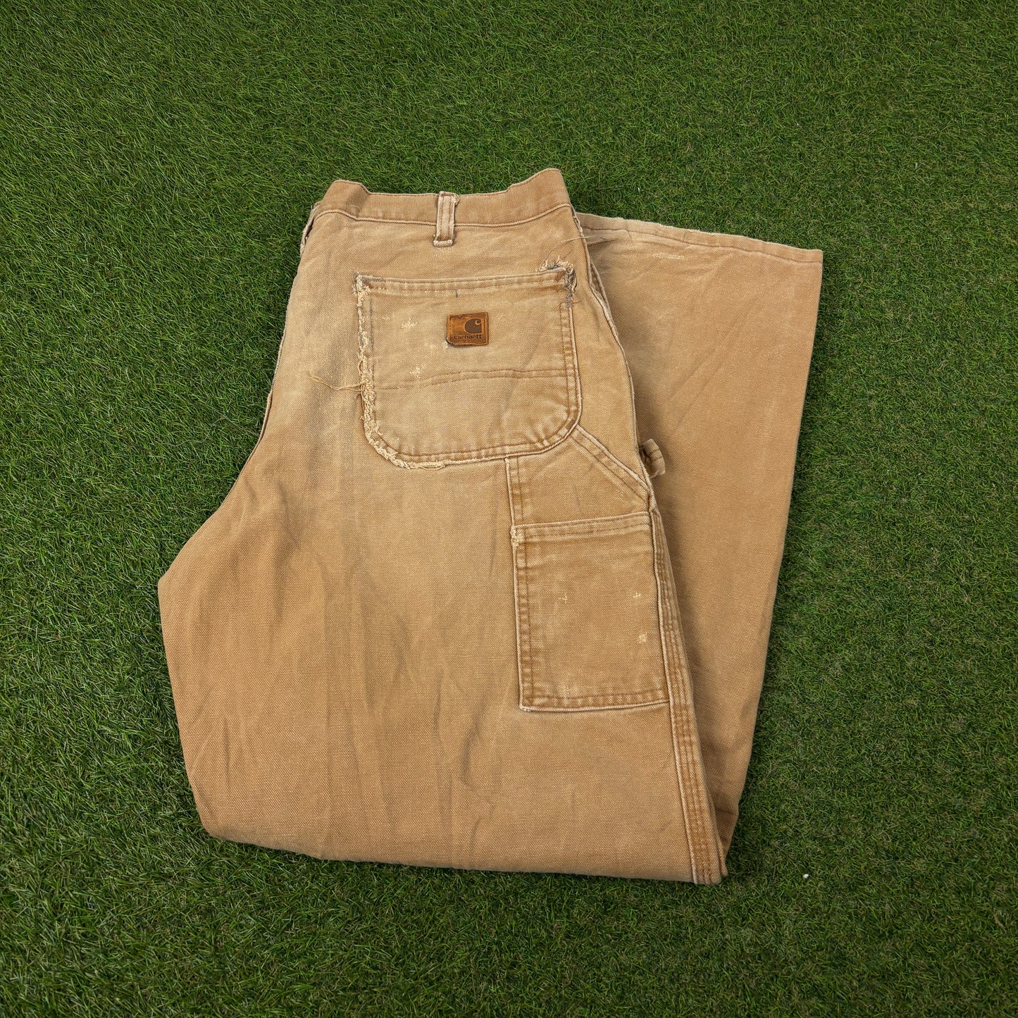 00s Carhartt Workwear Trousers Joggers Brown Large 36x32