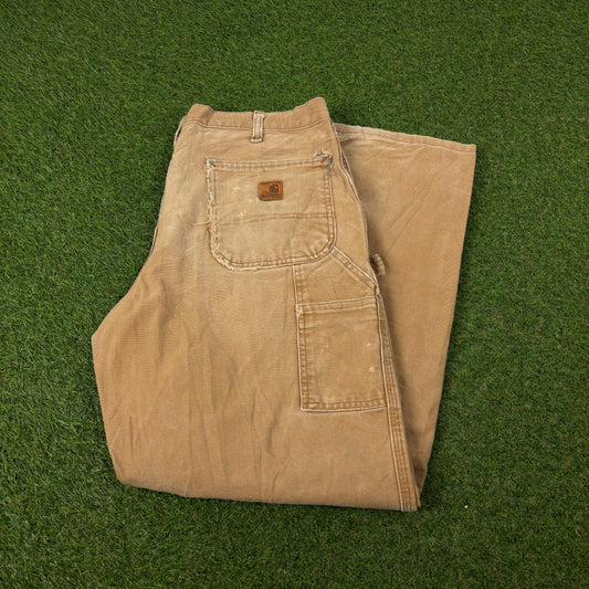 00s Carhartt Workwear Trousers Joggers Brown Large 36x32