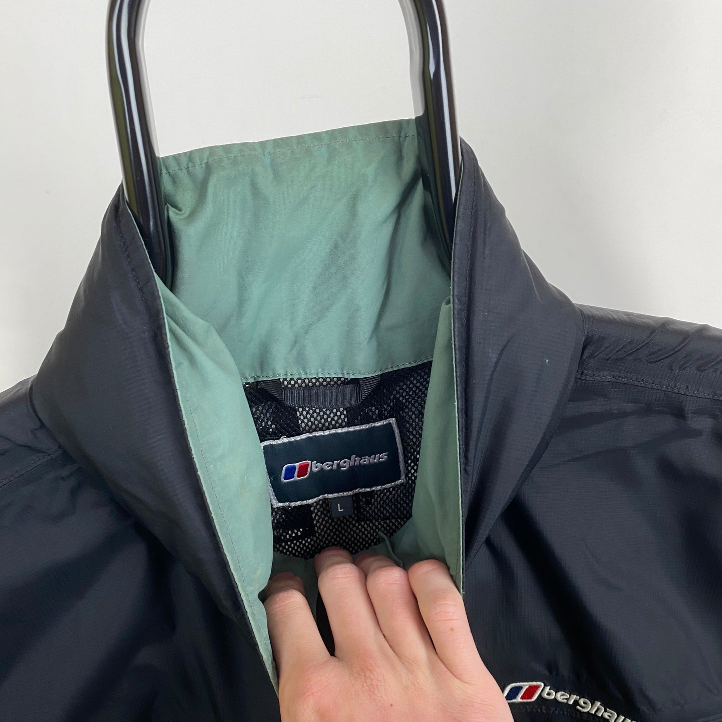 Retro Berghaus Nokia Waterproof Coat Jacket Black Large