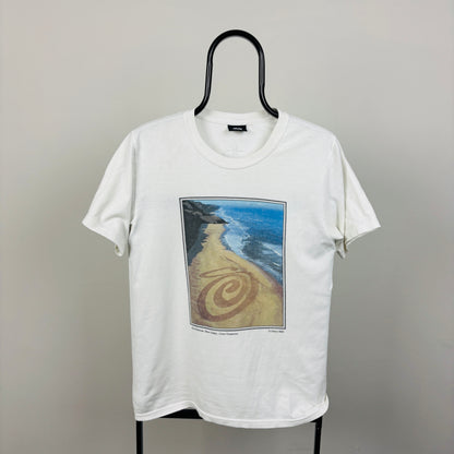 00s Stussy Land Art T-Shirt White Small