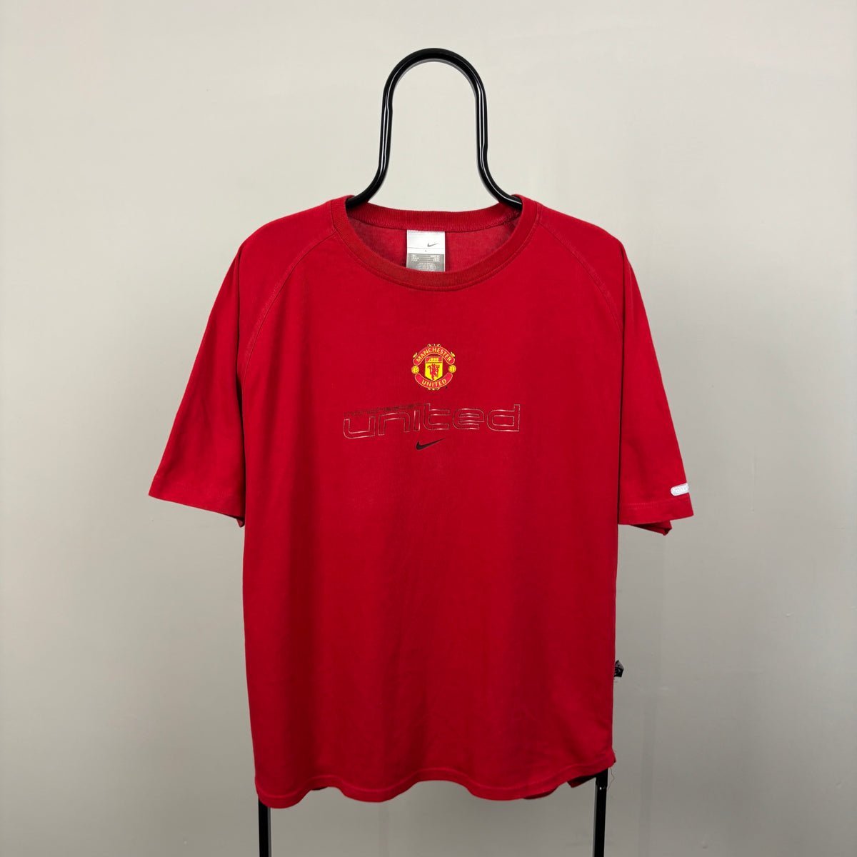 00s Nike Manchester United T-Shirt Red Large