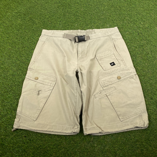 00s Nike Belted Cargo Shorts Brown Small