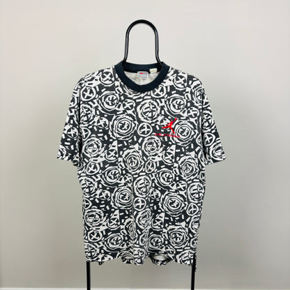 90s Nike Air Jordan All Over Print T-Shirt White XL