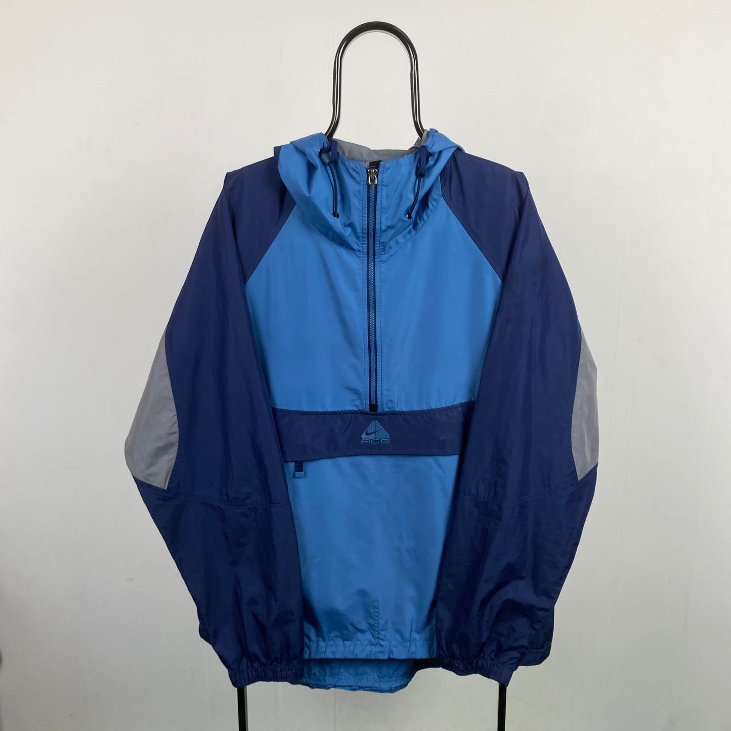 90s Nike ACG Packable Waterproof Coat Jacket Blue Large