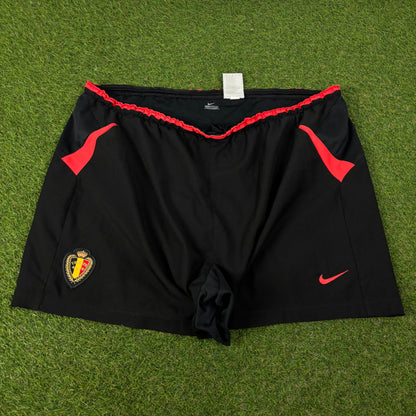 00s Nike T90 Belgium Football Shorts Black XXL