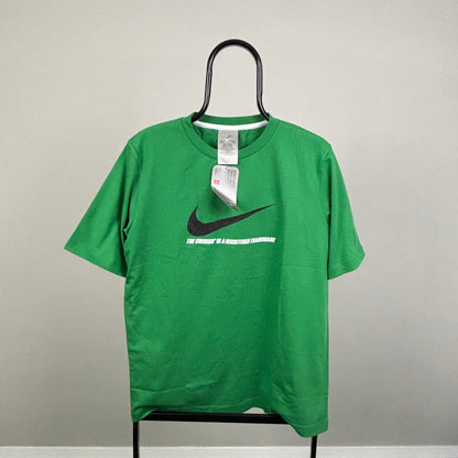 00s Nike Swoosh T-Shirt Green Medium