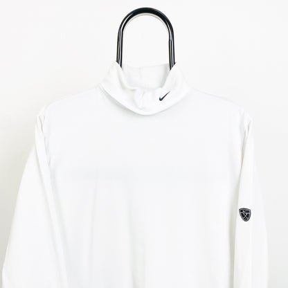 00s Nike Roll Neck Sweatshirt White Medium