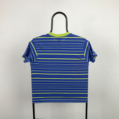 00s Nike Striped T-Shirt Blue XS