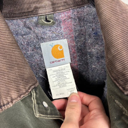 90s Carhartt Blanket Lined Chore Coat Jacket Green Medium