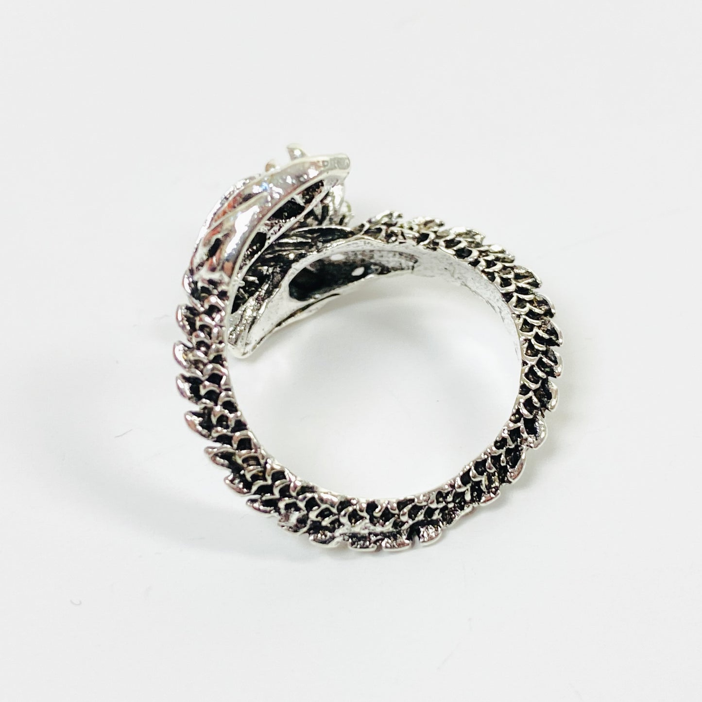 Retro Adjustable Dragon Ring Silver