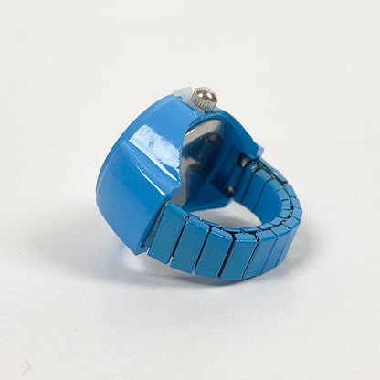 Retro Adjustable Watch Ring Blue