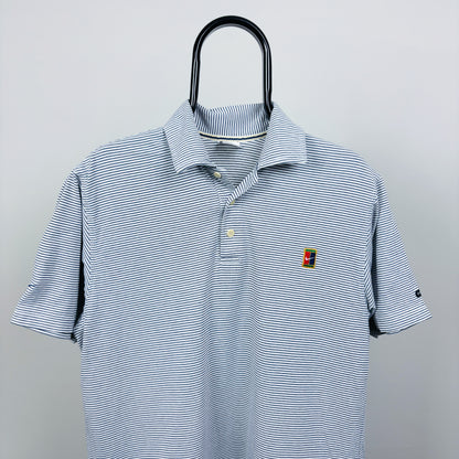 90s Nike Challenge Court Polo Shirt T-Shirt Blue Small