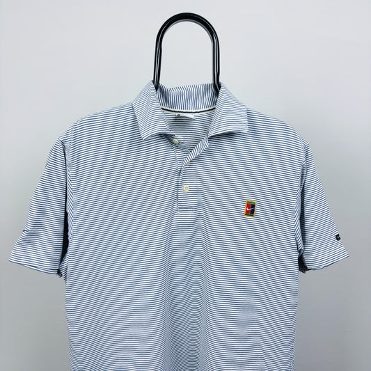 90s Nike Challenge Court Polo Shirt T-Shirt Blue Small