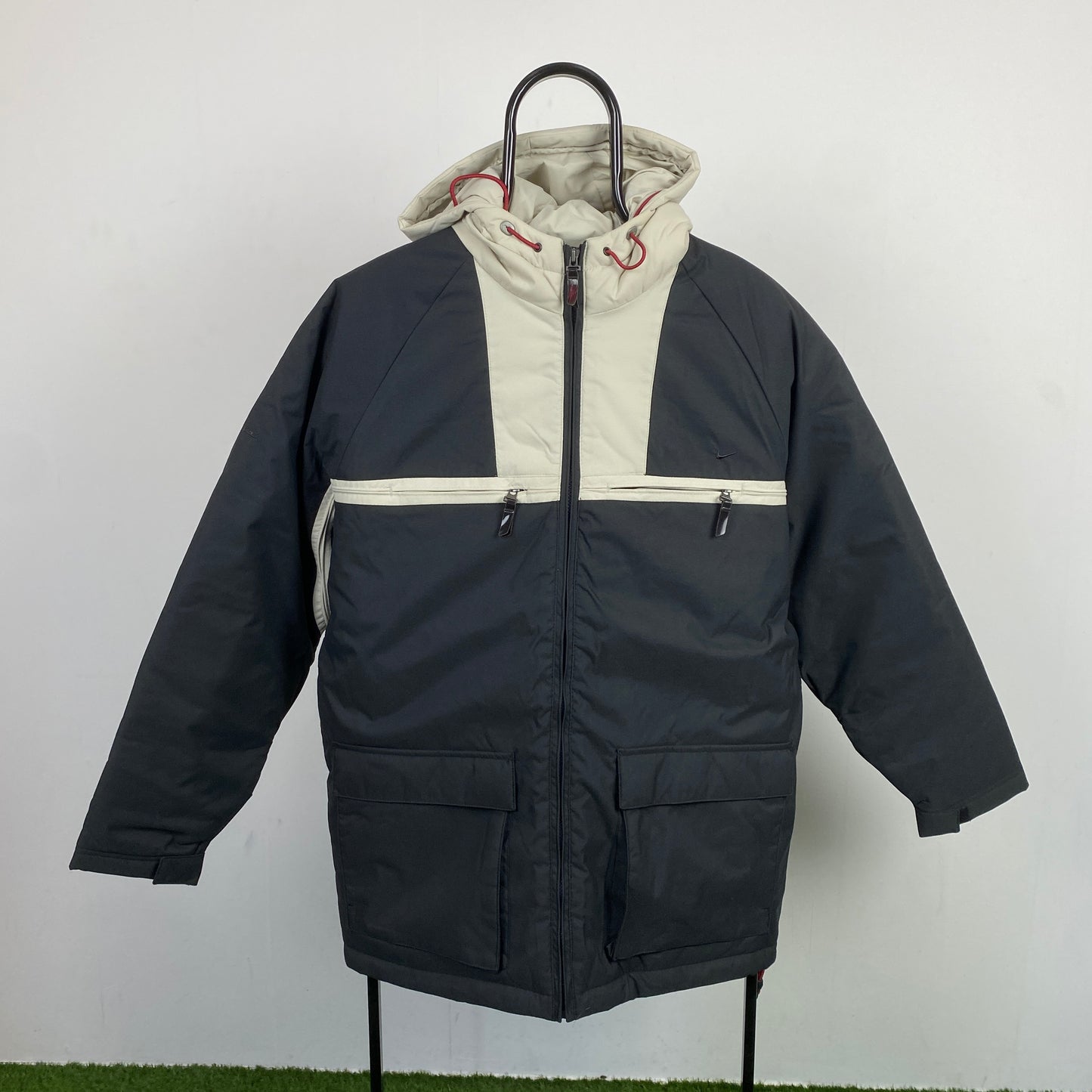 00s Nike Puffer Jacket Coat Grey Medium