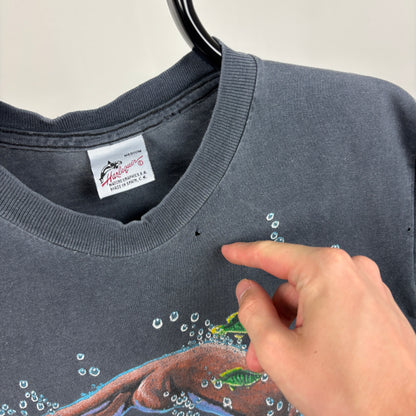 90s Harlequin Otter T-Shirt Black Medium