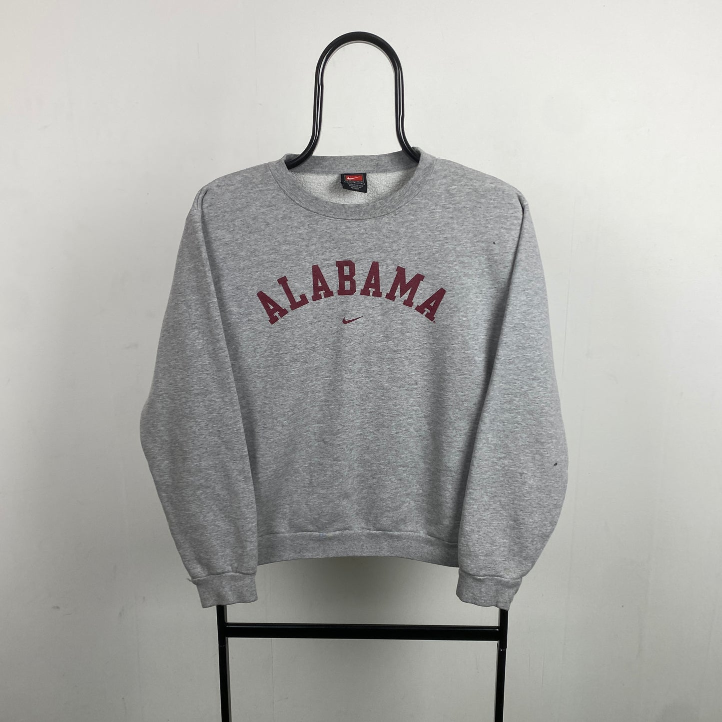 90s Nike Alabama Centre Swoosh Sweatshirt Grey XS