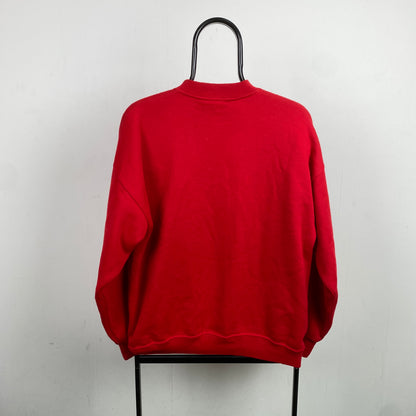 Retro 90s Dog Sweatshirt Red XL