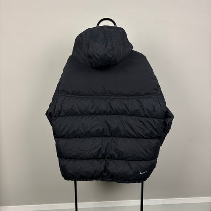 90s Nike Down Puffer Jacket Black Large